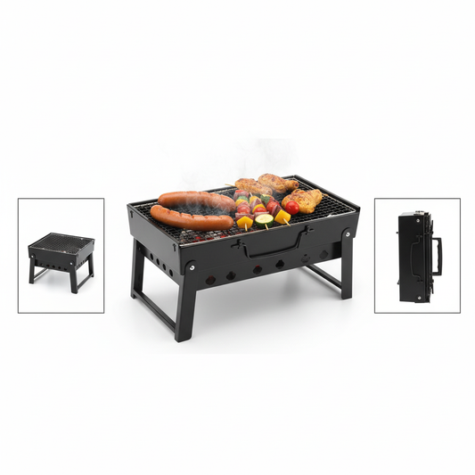 Prenosivi rostilj u upotrebi sa hranom