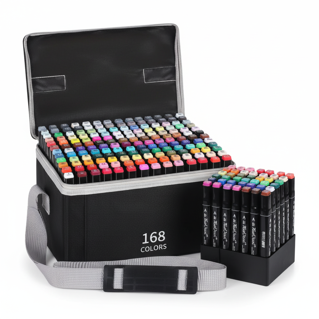 Set flomastera 168 boja dual tip u koferu