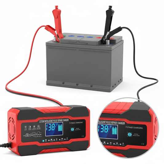 Punjac akumulator povezan na auto bateriju