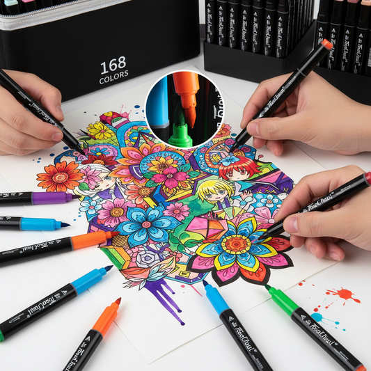 Set flomastera 168 boja u upotrebi