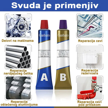 Na slici je prikazan PRODAVANI dvokomponentni lepak namenjen za metal.