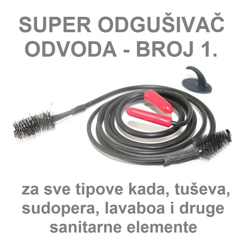 Čistač odvoda sa četkicama za upotrebu u lavabou, sudoperi, kadi i tušu.