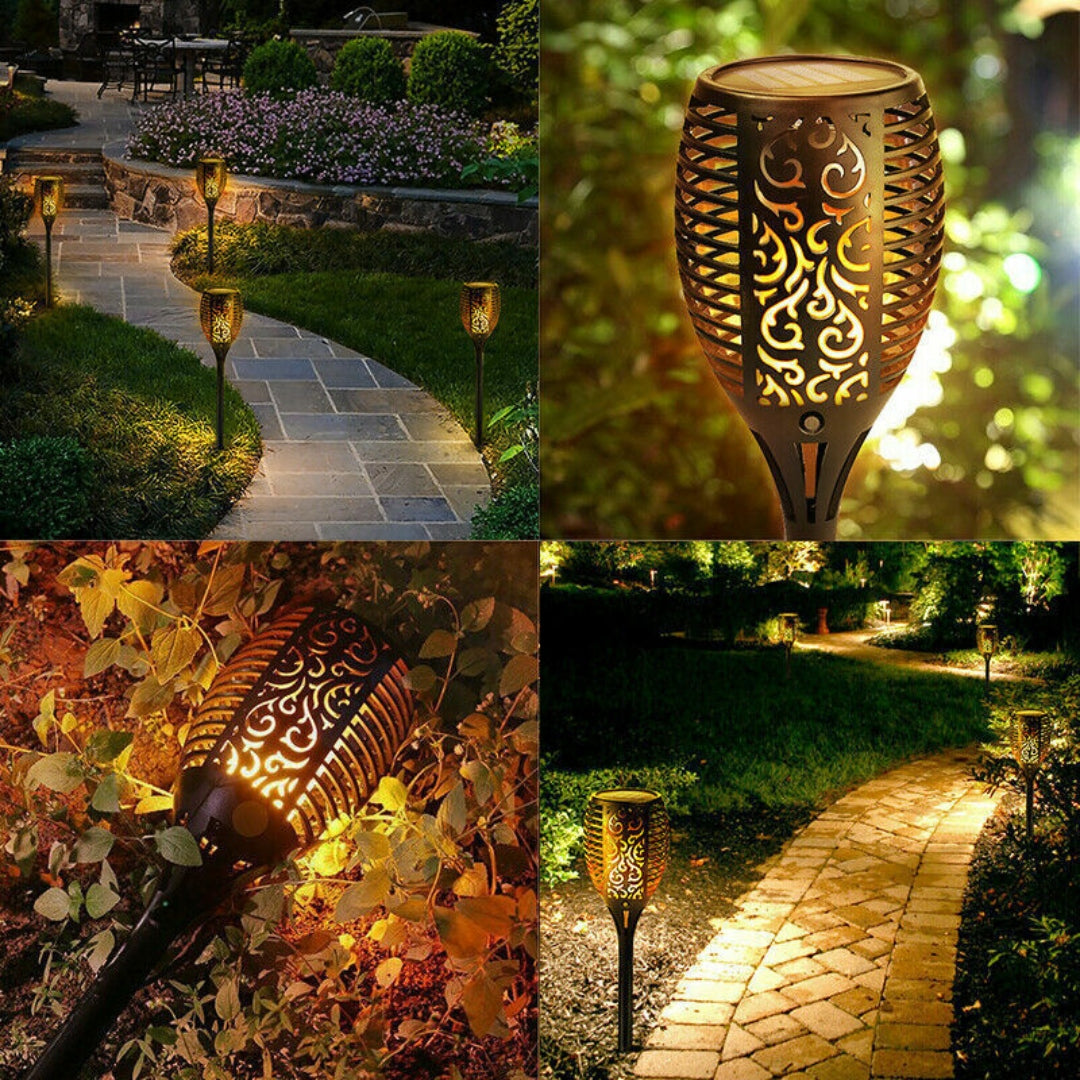 Baštenska LED baklja sa solarnim napajanjem i efektom plamena.