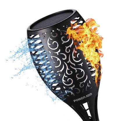 Solarna dekorativna svetiljka za baštu u obliku baklje.